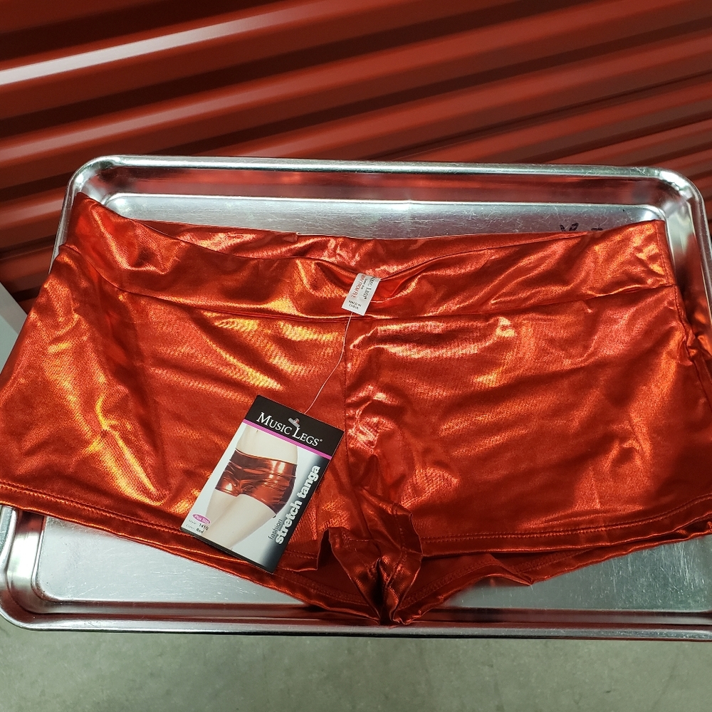 Red stretch sexy booty shorts